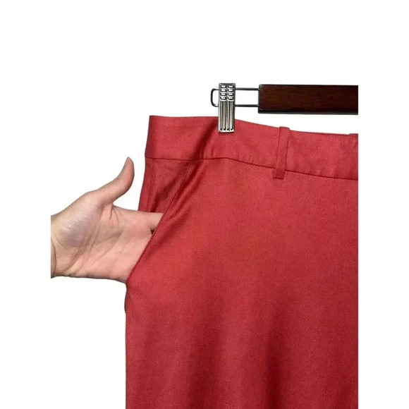 ST. JOHN Annabel Straight Leg Wool Blend Dress Pants Cinnabar Size 16 Trouser - Picture 9 of 9